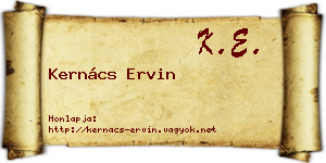 Kernács Ervin névjegykártya