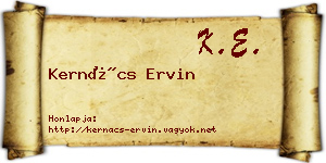 Kernács Ervin névjegykártya